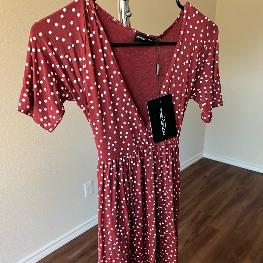 Terracotta wrap tee dress